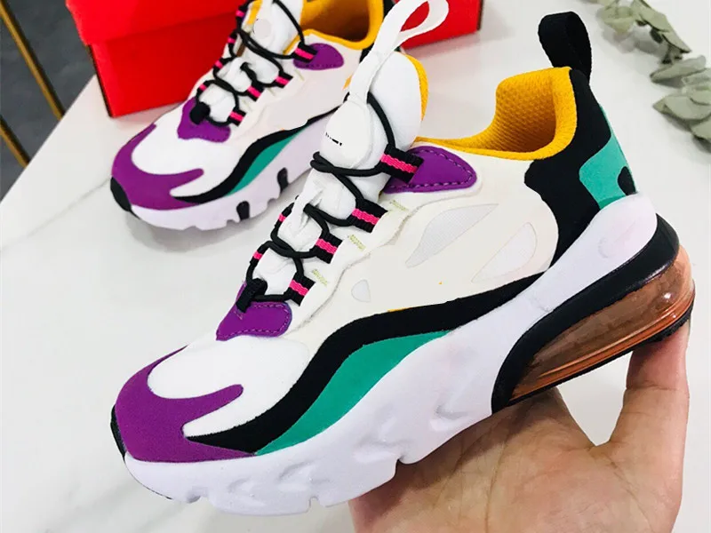 Оригинальная детская обувь 270 React 2019 для мальчиков и девочек большие детские