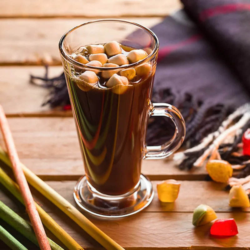 Большая объемная кофейная чашка с ручкой многослойная для чая смузи прозрачная