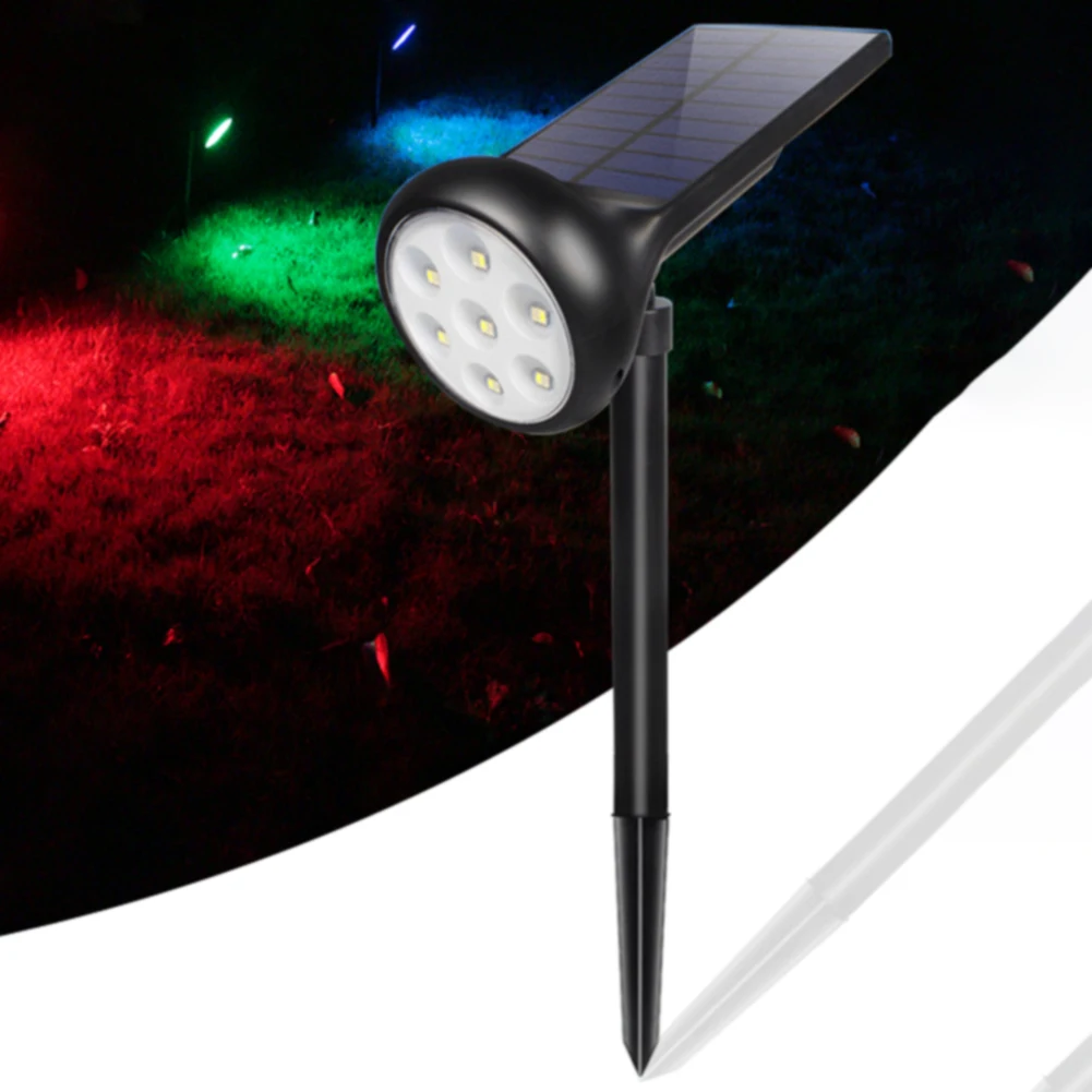 

Safe Path Colorful Energy Saving Yard Outdoor Garden 7 LED Waterproof Spotlight Decorative Round Solar Powered Plastic Lawn Lamp