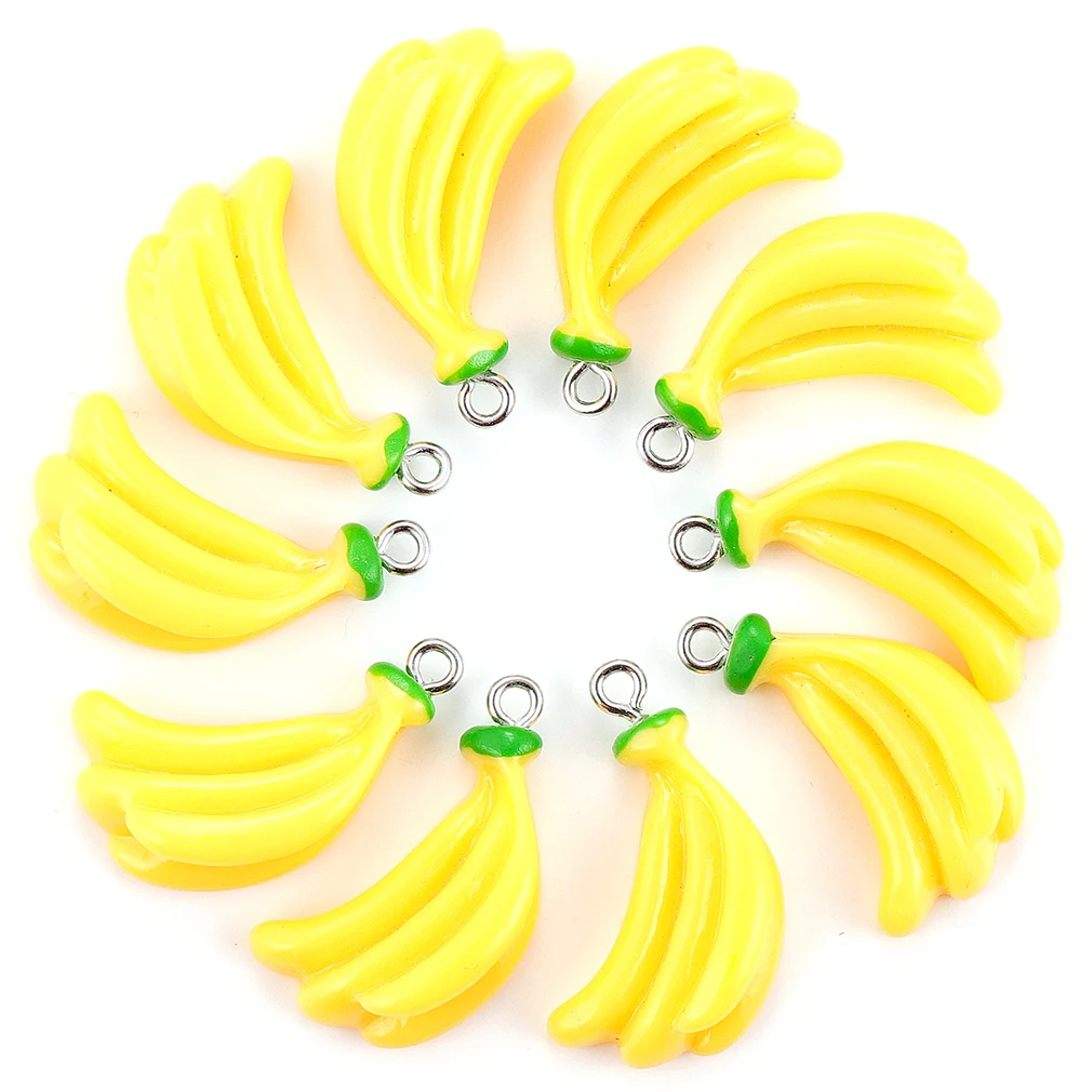 

Подвески HEYUYAO из желтого банана и смолы, 10 шт., подвески для рукоделия, ожерелье, браслет, изготовление ювелирных изделий, оптовая продажа, ак...