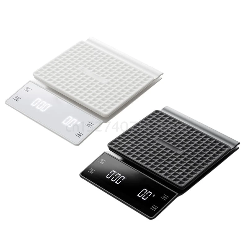 

Household Electronic 3kg/0.1g Drip Coffee Scale Precision Kitchen Scale w Timer