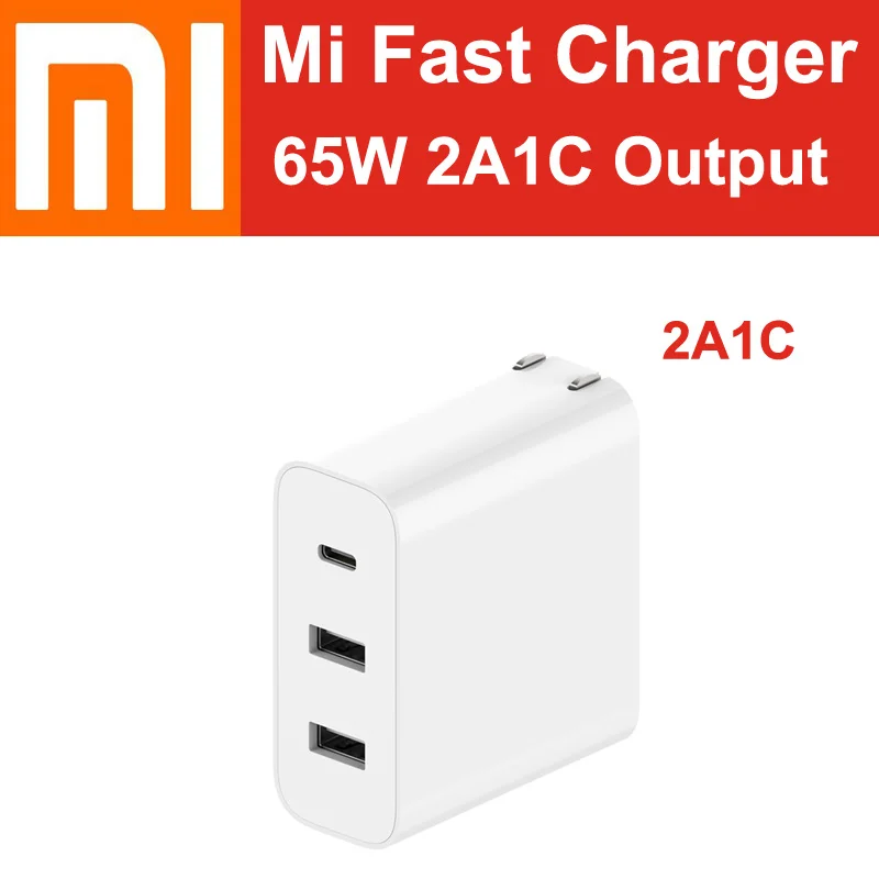 USB зарядное устройство Xiaomi Mi 65 Вт быстрая зарядка Type C A EU UK DE адаптер питания для iOS