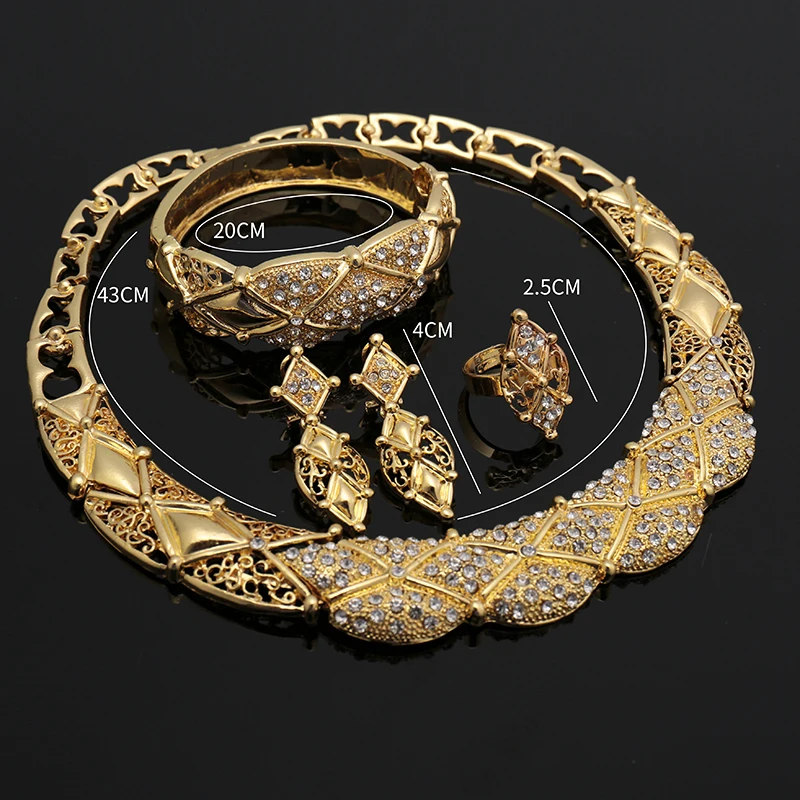 

Fani Exquisite Dubai gold Woman Costume Jewelry Set Brand Nigerian Wedding Fashion African Bridal Jewelry set Wholesale
