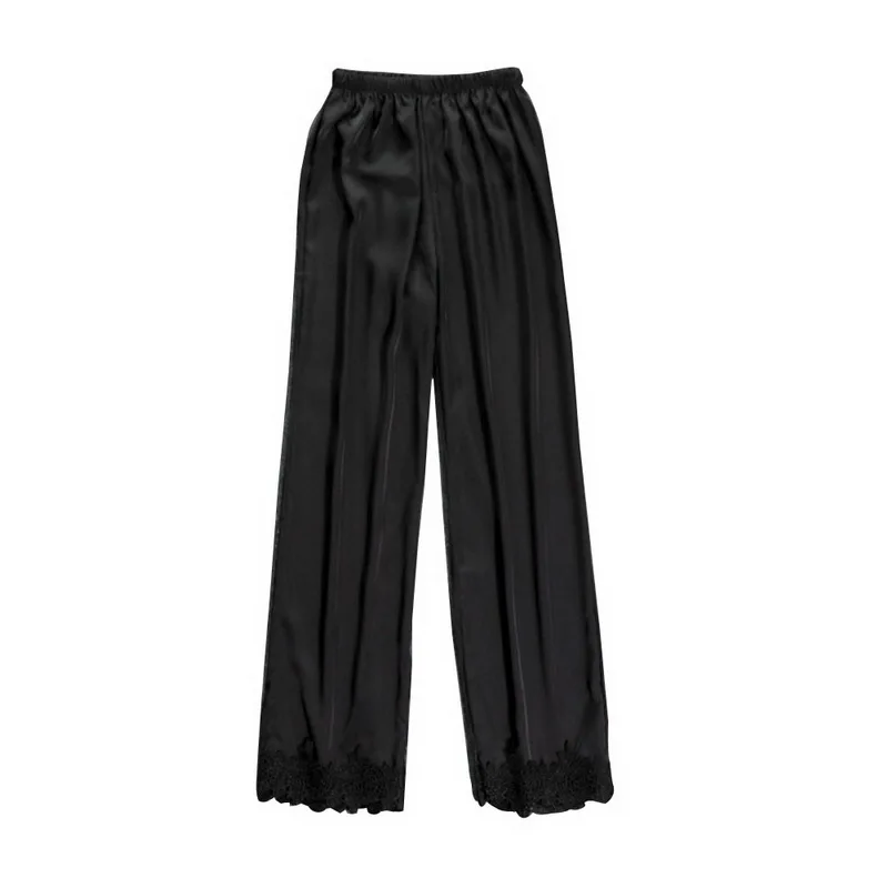 

MoneRffi 2020 Women Silk Satin Pajamas Sleepwears Nightwear Loungewear Homewear Ankle Length Pants Floral Print Ladies Clothes