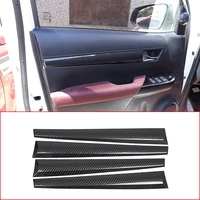 4pcs carbon fiber style car inner door panel trim strips for toyota hilux 2015 2021 auto styling decoration sticker accessories