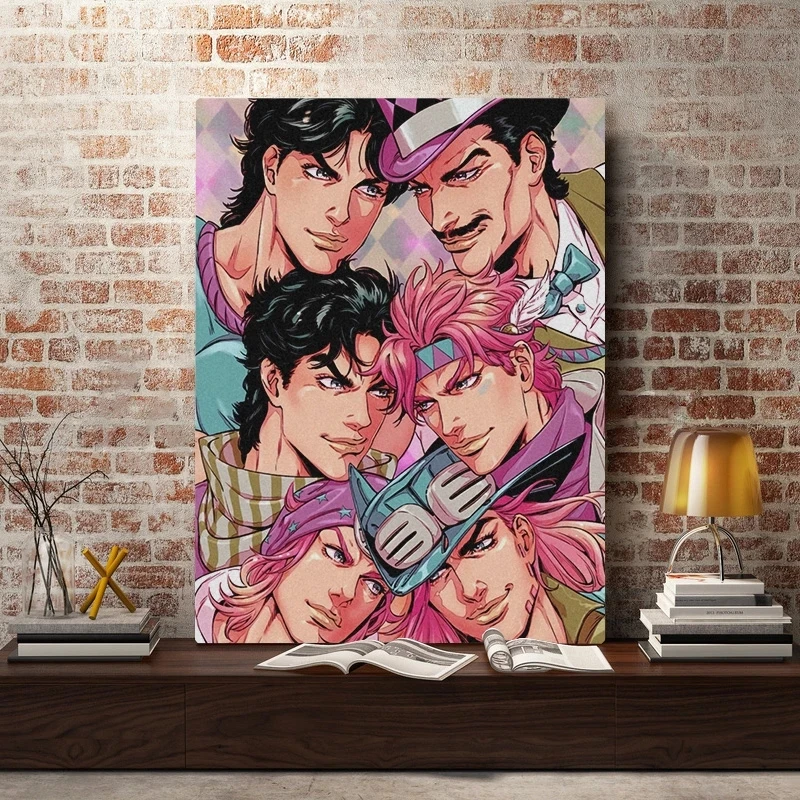 

Painting Joestar Zeppeli Joseph Johnny Gyro Wall Art HD Printed Poster Modular Canvas Home Decoration Pictures For Living Room
