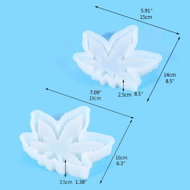 

2 Pcs Maple Leaf Ashtray Epoxy Resin Mold Jewelry Storage Box Tray Silicone Mould Handmade DIY Crafts Decorations Tool