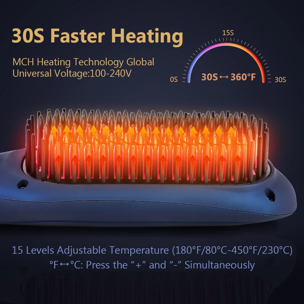 Ионные выпрямители многофункциональная расческа для волос керамический нагрев