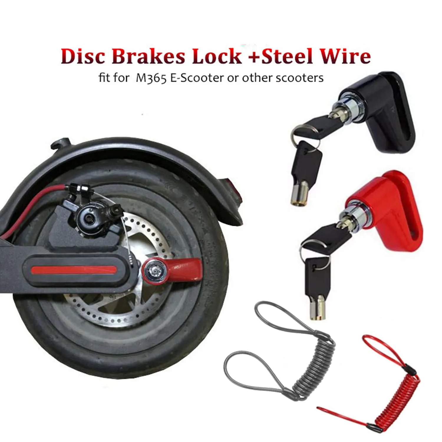 

Алюминиевый водонепроницаемый замок для дискового тормоза Xiaomi Mijia, замок со стальной проволокой, запасные аксессуары для электрического скутера