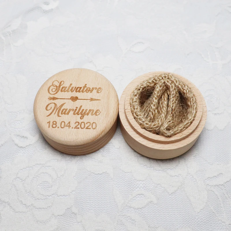Персонализированная деревенская Свадебная деревянная коробочка для колец