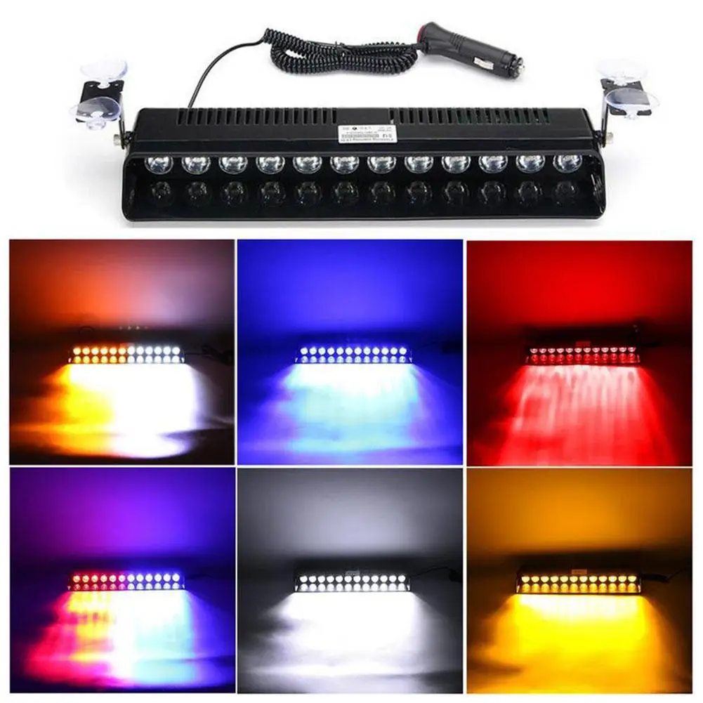 

12 LED Light Bar Units Car Dash Windshield Emergency 12v Supplies Light Parts Flash Lamp Auto Strobe Q7J7