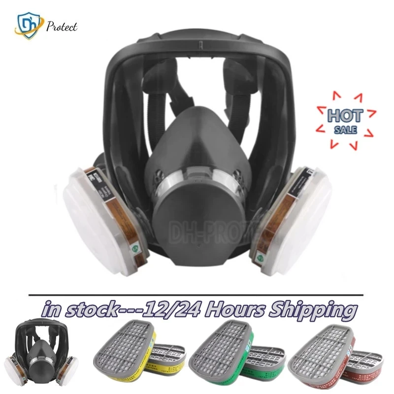 

3/15/17 in 1 chemical respirator 6800 dust respirator full filter wide field full face mask welding spray paint insecticide