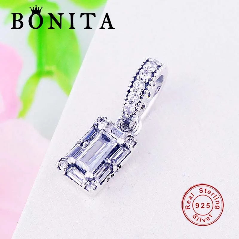 Оригинал Стерлинговое Серебро 925 пробы прозрачный кубик льда подвеска шарм