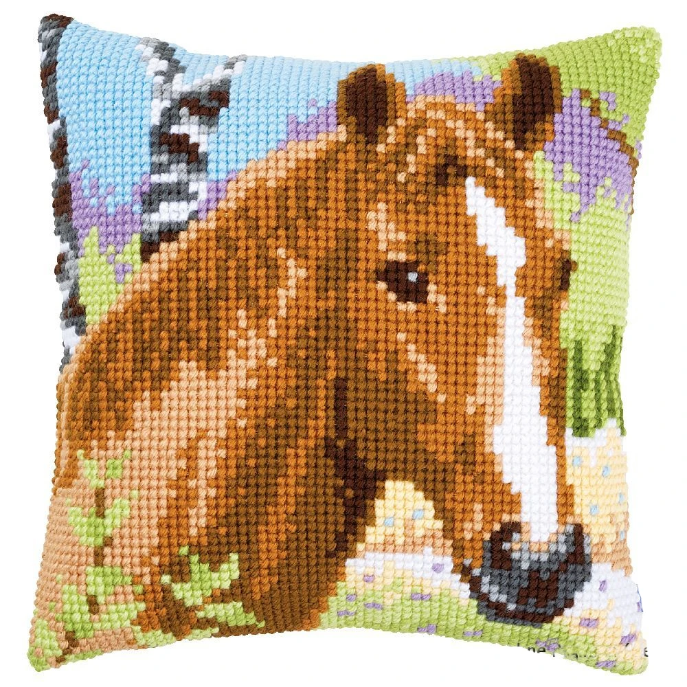 

Latch Hook Cushion Kits ball Pillows Wedding Home Decoration Unfinished Pillow Case Kits for Embroidery Animal Horse