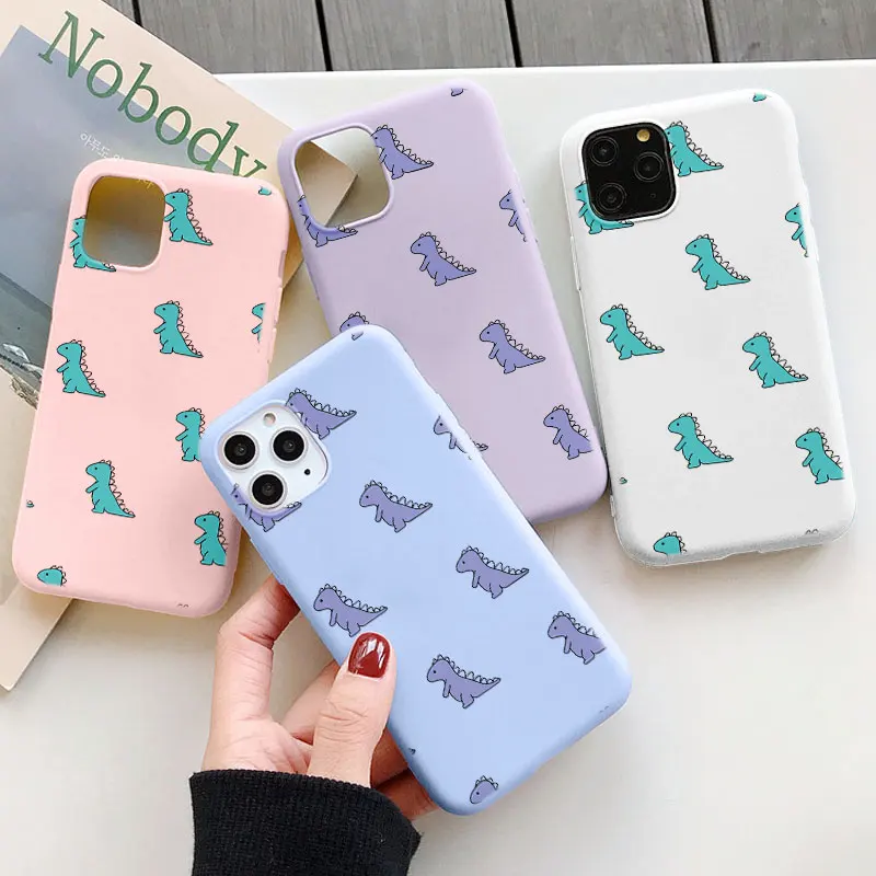 Cute Dinosaur Capa For Samsung Galaxy A50 A51 A71 A10 A12 A32 A52 A72 A21S A31 A40 A02S S8 S9 S10 S20 S21 FE Plus Ultra TPU Case |