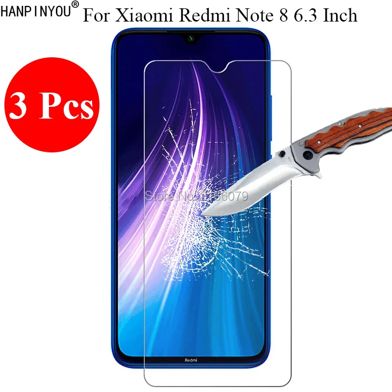 

3 шт./партия, новинка, защита экрана из закаленного стекла 9H 2.5D для Xiaomi Redmi Note 8 Note8 6,3 ", защитная пленка + инструменты для очистки