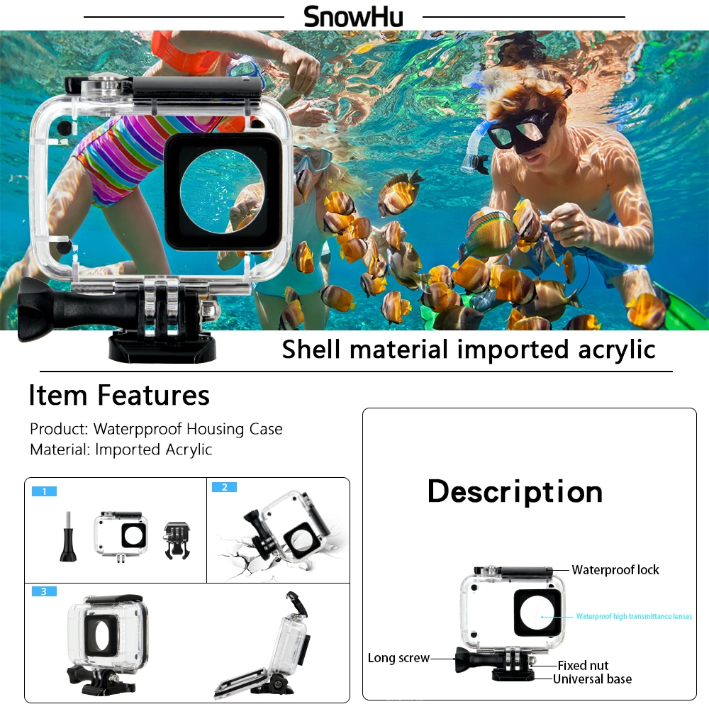 Комплект аксессуаров SnowHu для YI 4K комплект со штативом и моноподом с ремешком на