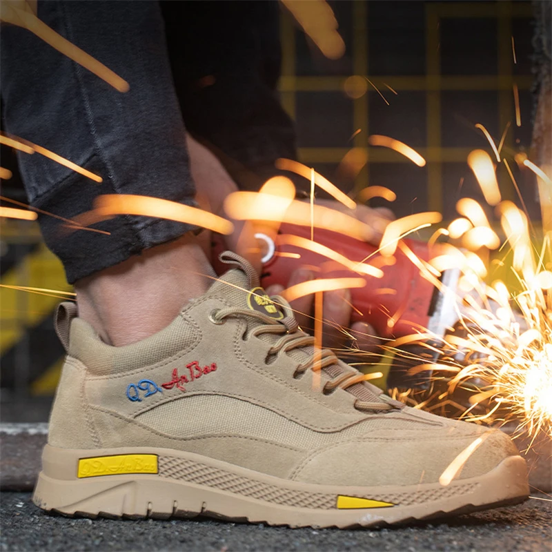 

Anti-Puncture Men Safety Shoes Work Sneakers Steel Toe Cap Men's Work Shoes Breathable Indestructible Anti-smashing Construction