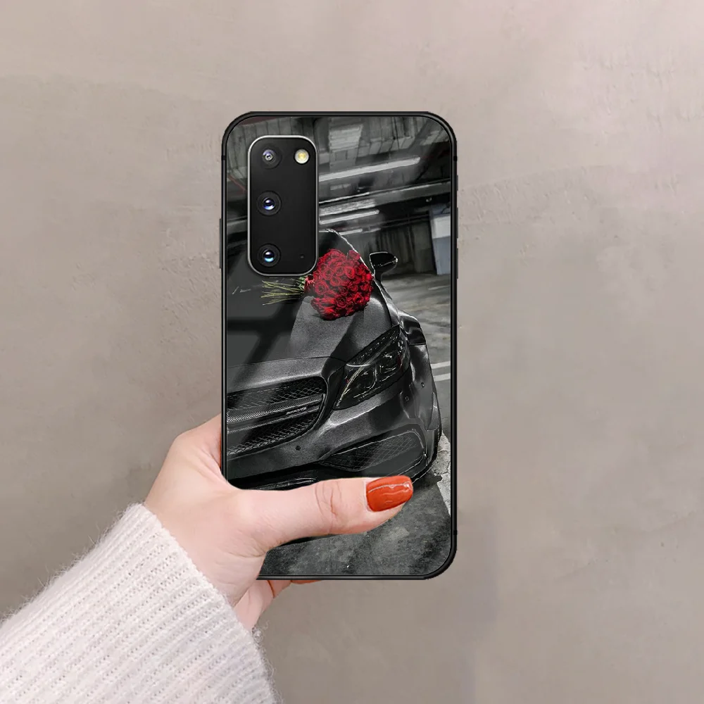 

Mercedes AMG Car Phone Tempered Glass Case Cover For Samsung Galaxy A M 10 12 20E 21 31 40 50 51 52 70 71 72 Shell Silicone