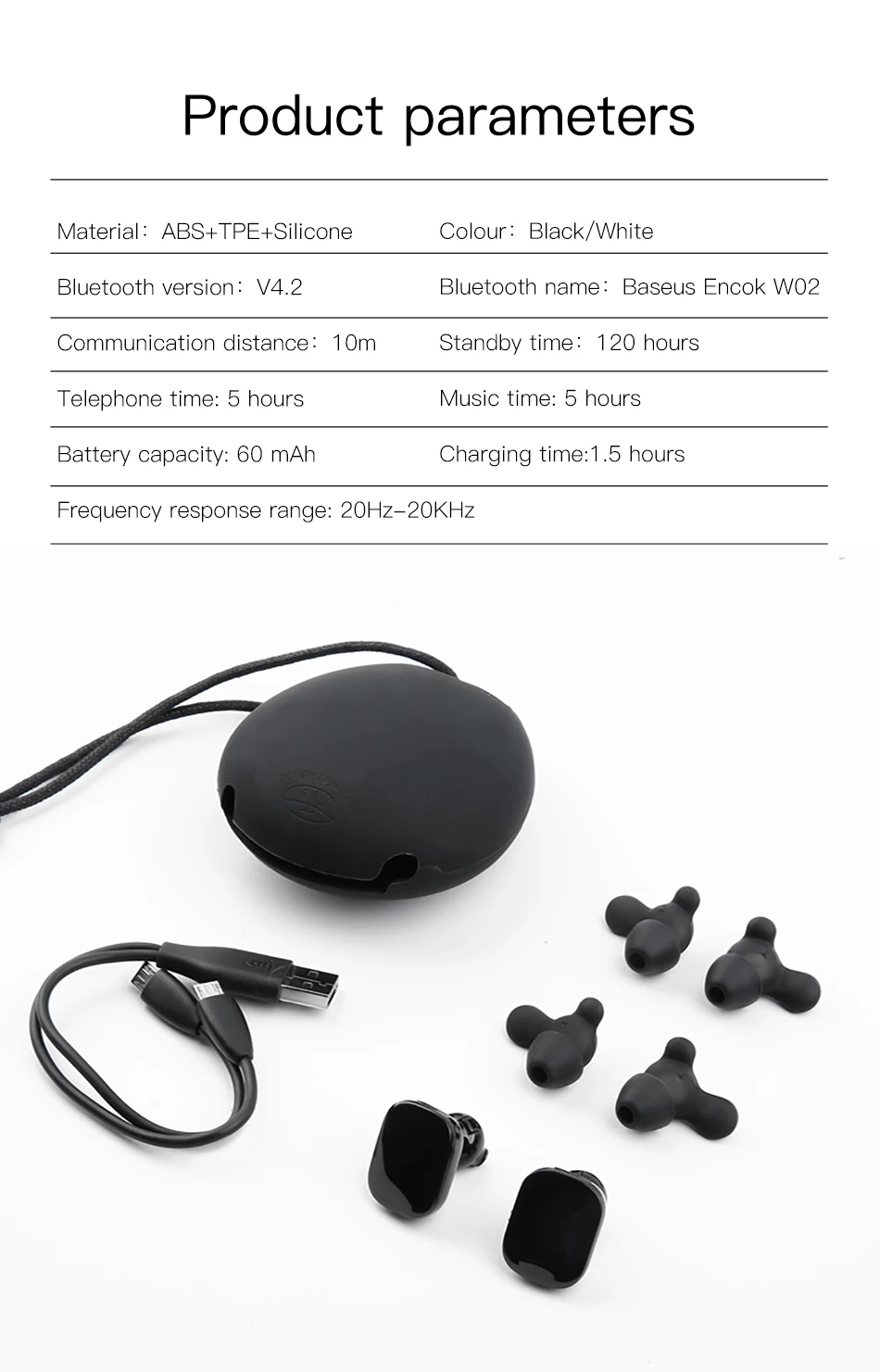 Baseus W02 TWS Bluetooth наушники беспроводные наушники с микрофоном интеллектуальное сенсорное управление hands-free Auriculares для телефона