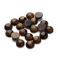 4mm 8mm 10mm 12mm natural stone tigers eye round flat base for earrings necklace ring jewelry making