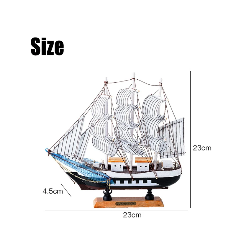 Деревянный домашний декор Ручная работа Парусная Европейская лодка парусная