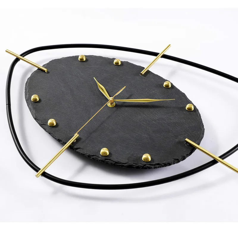 Современные креативные настенные часы металлические мраморные 3d домашний декор
