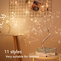 night lamp with led mini christmas tree copper wire garland lamp for the house decorations for the bedroom for children lighting