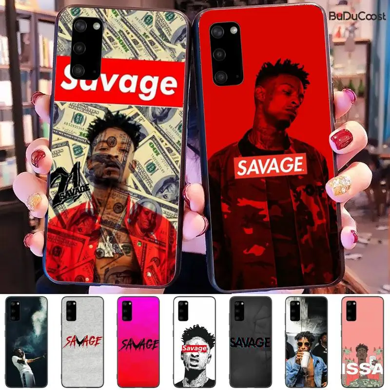 

Slok Rapper 21 Savage Black TPU Soft Phone Case For Samsung Galaxy S9 S10 S10E S6 S7 S8 S9 S9Plus S5 S20