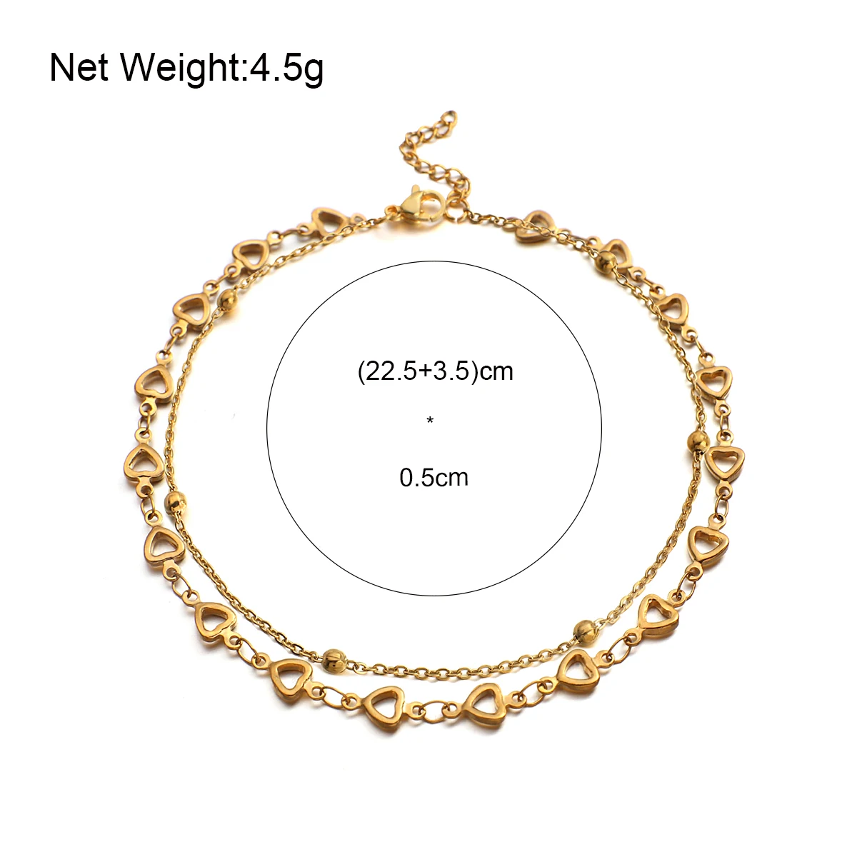 

ALLYES Boho Cute Chain Anklets for Women 24K Gold Plated Stainless Steel Layered Barefoot Sandals Foot Leg Bracelet Jewelry