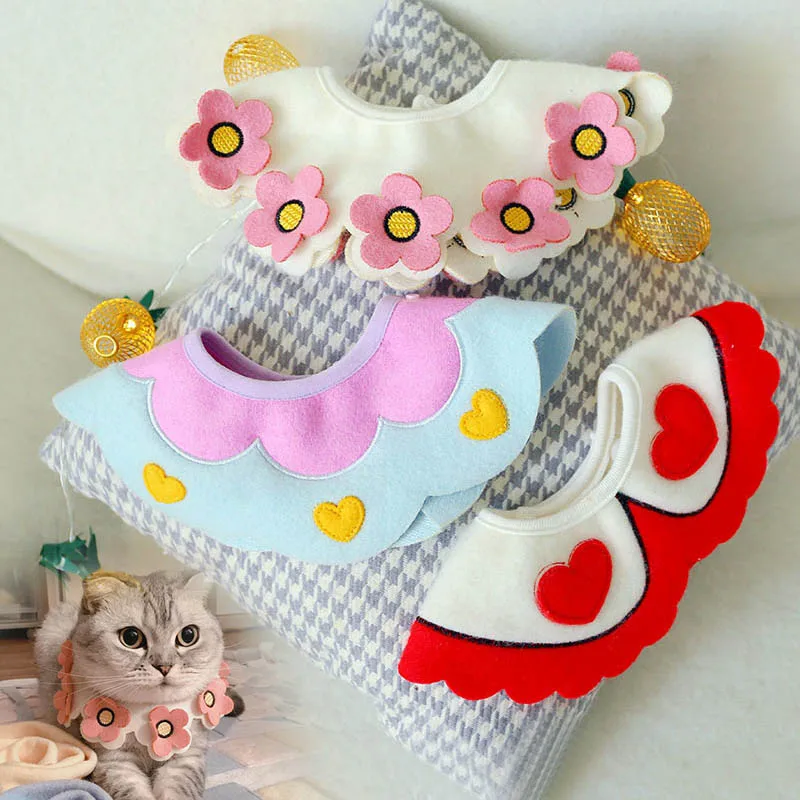 Регулируемый нагрудник-Бандана с мультяшным котом и собачкой водонепроницаемый