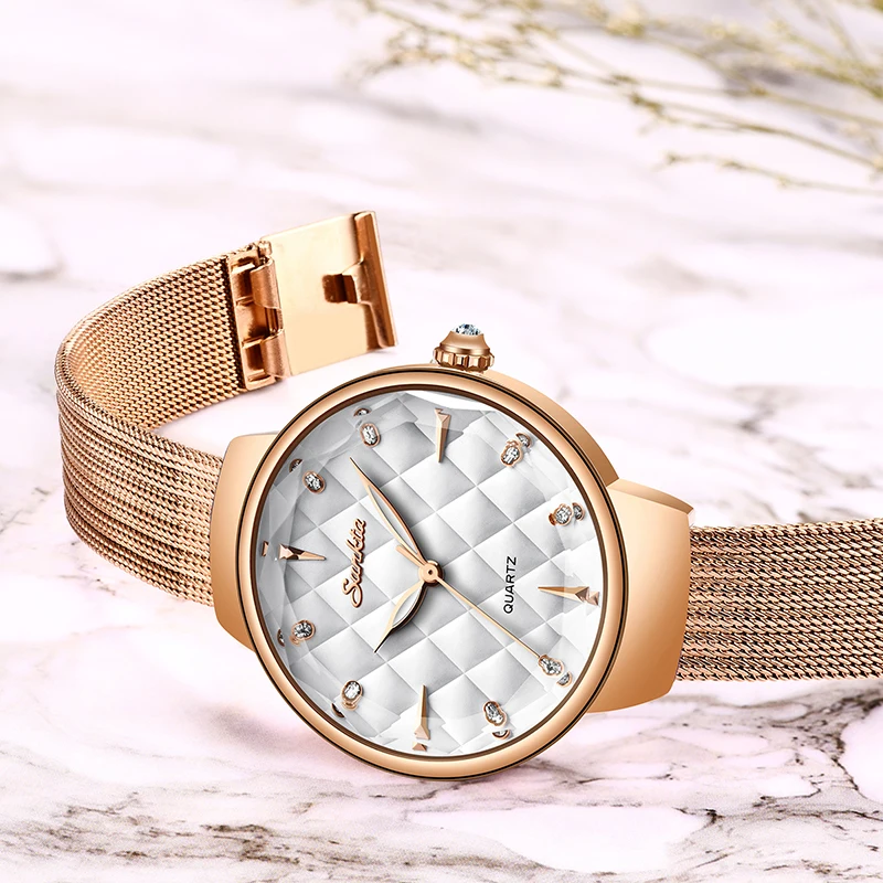 SUNKTA модные женские часы тонкие золотые браслет Reloj Mujer 2019 Новые водонепроницаемые