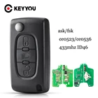 KEYYOU для Citroen C2, C3, C4, C5, C6, C8, 433 МГц, ID46, 3 кнопки, флип-светильник VA2HCA Blade CE0523Ce0536 ASKFSK, новинка