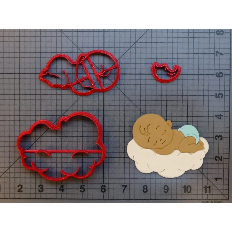 Облаками Луной и плач ребенка в Одеяло праздничный торт с фонданом украшения