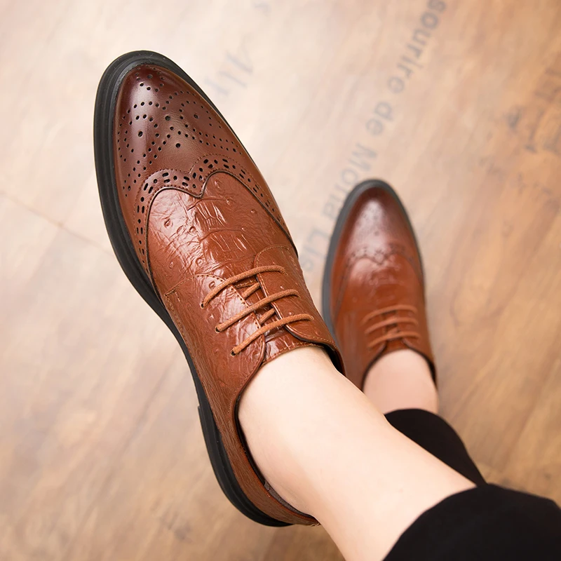 Мужские кожаные туфли мягкие классические ботинки с дополнительным острым