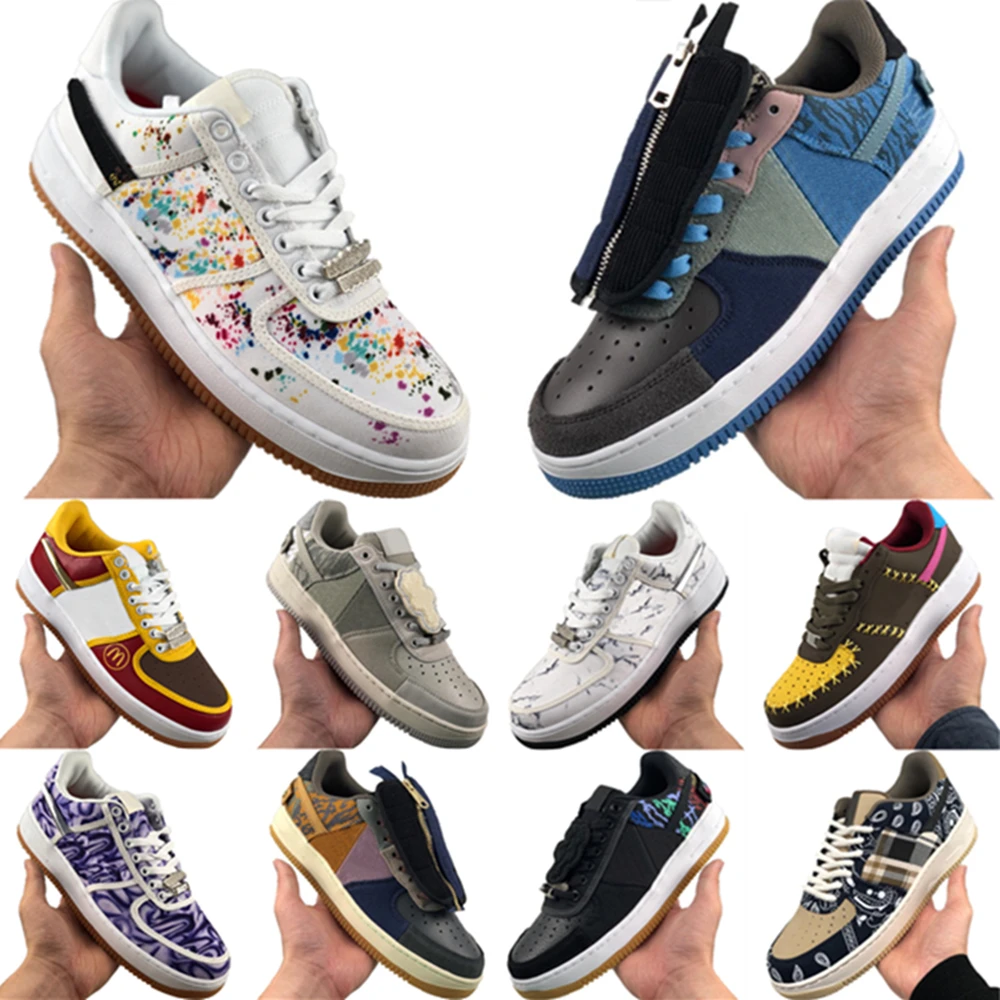 

Air Forced x Traviss Scotts Corduroy Low-Top Skateboarding Sneaker Cactus Jack AF1 Built-in Zoom Air Sports Shoes