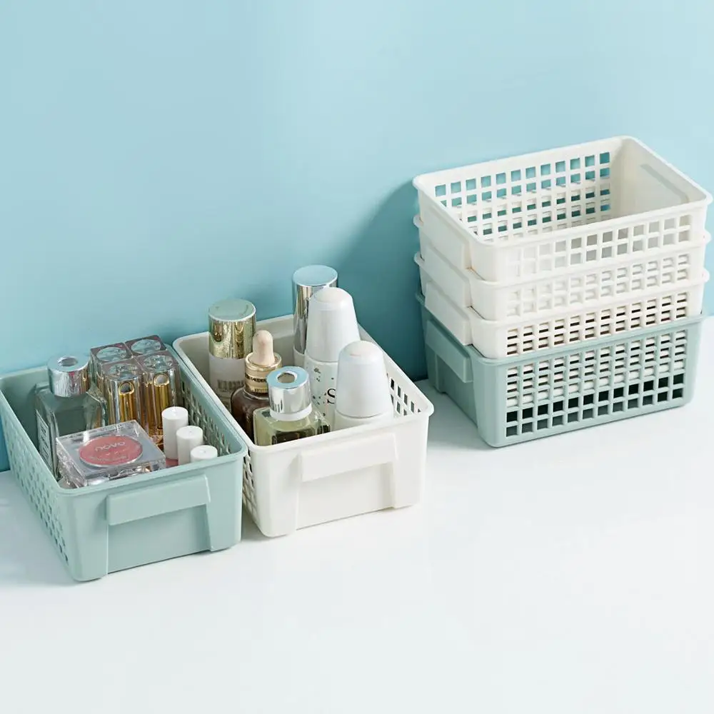 

2PCS/Set Small Desktop Remote Controll Storage Box Hollow Home Office Supplies Storage Basket Drawer Organizer