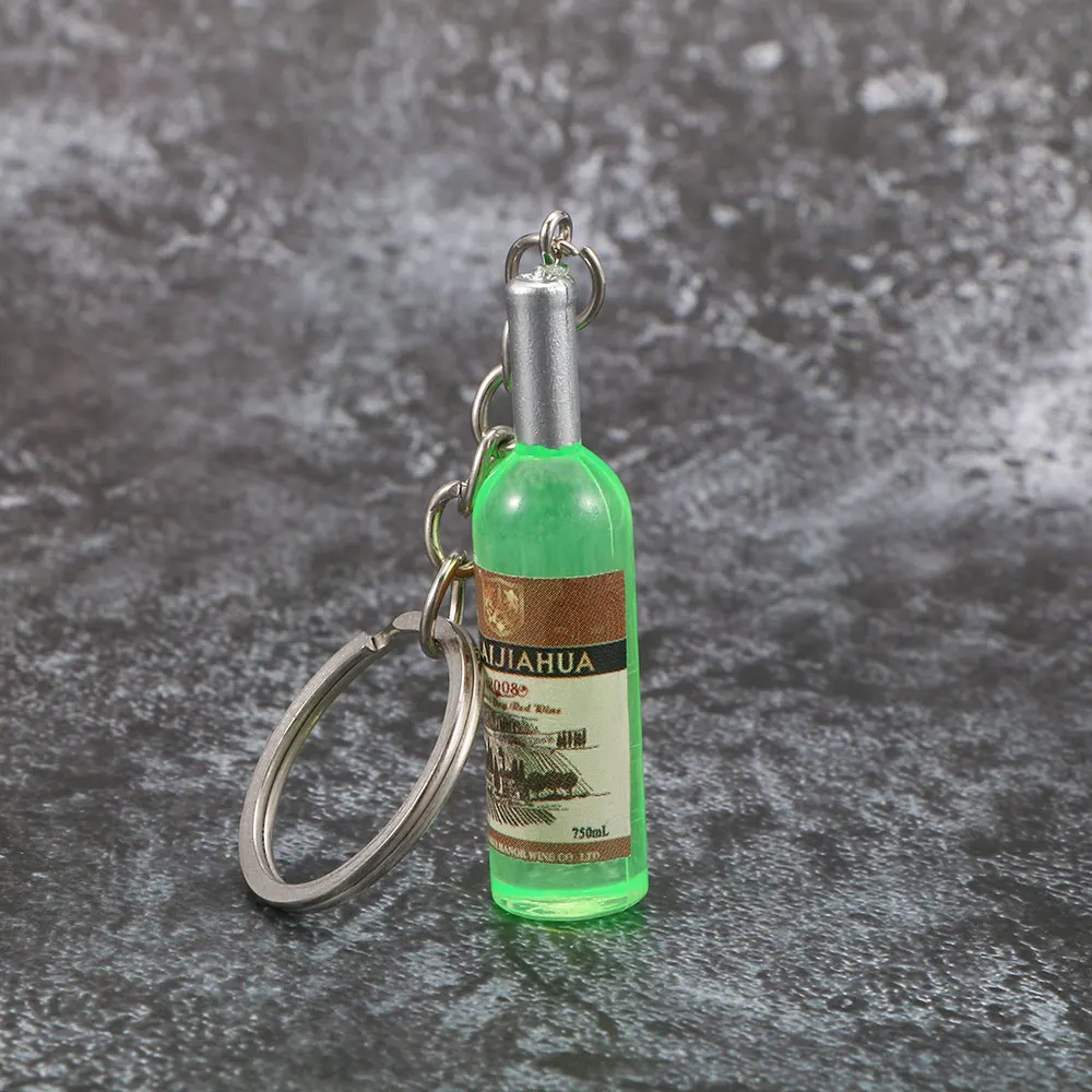 2020 New Creative Women/Men's Fashion Handmade Resin Wine Bottle Key Chains Rings Alloy Charms Gifts Random Color | Украшения и