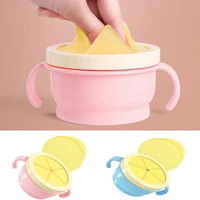 children snack box portable food storage container with lid baby silicone soft box snack bowl leaked baby food storage