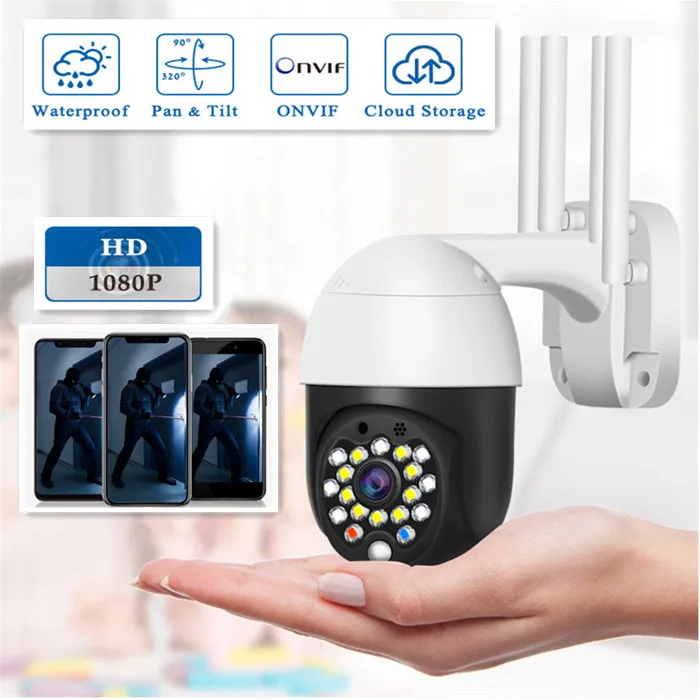 H.265X PTZ Wi Fi IP камера 1080P 5 Мп скоростная купольная безопасности с ИИ Беспроводная ONVIF