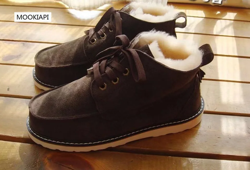 Новинка 2019 мужские зимние ботинки из овчины и меха в европейском стиле чистой
