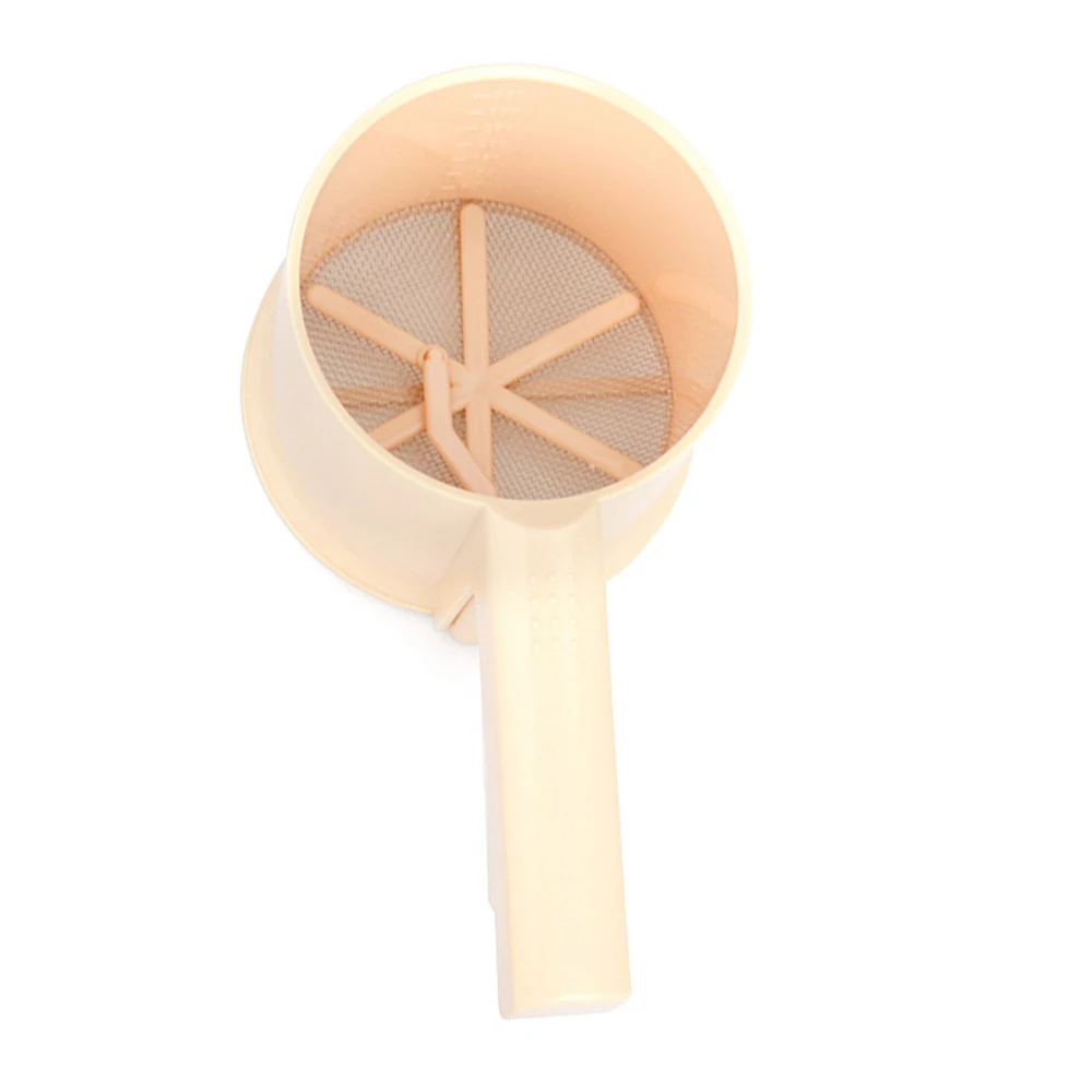 

Plastic Mesh Flour Sifter Sieve Strainer Cake Baking Kitchen Helper Prop Manually Pressed Fine Powder Screen Kitchen Tool