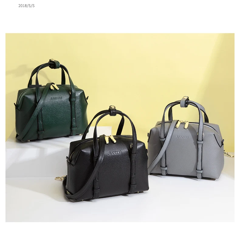 

Brand Genuine Leather Handbag Luxury Handbags Women Bags Designer Shoulder Bag 2019 New Litchi Pattern Tote Boston Bag