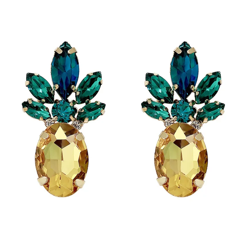 

Luxury Crystal Pineapple Stud Easrrings for Women Girls Korean Fashion Earring 2020 New Sale Party Jewelry Pendientes Gift ER787