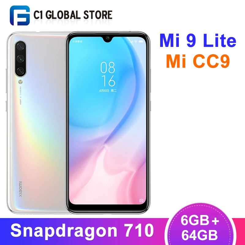 Глобальная версия/Глобальная ПЗУ Xiaomi Mi 9 Lite 6 ГБ 64 (CC 9) Смартфон Snapdragon 710