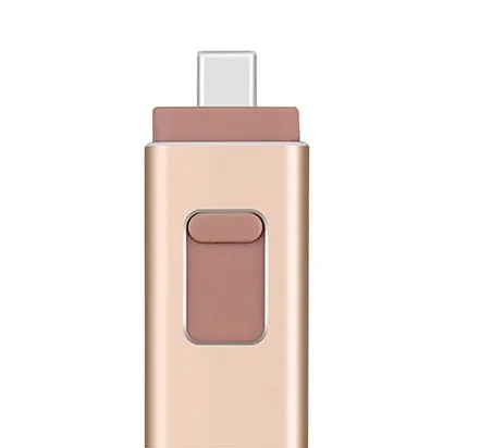 Золотой 4 в 1 Многофункциональный USB флеш-накопитель type C 32 Гб мобильный телефон OTG USB флешка 64 ГБ 16 ГБ 128 Гб металлический накопитель 256 г - Цвет: Золотой