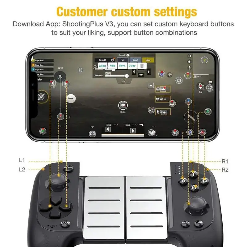 

New Saitake 7007F1 Wireless Bluetooth Game Controller Telescopic Gamepad Joystick for Samsung Xiaomi Huawei Android Phone PC