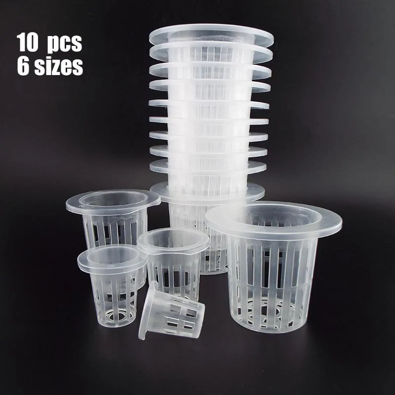

10Pcs Hydroponic Colonization Mesh Plant Grow Pot Net Nursery Cup Basket Holder Aeroponic Vegetable Planting Soilless U27