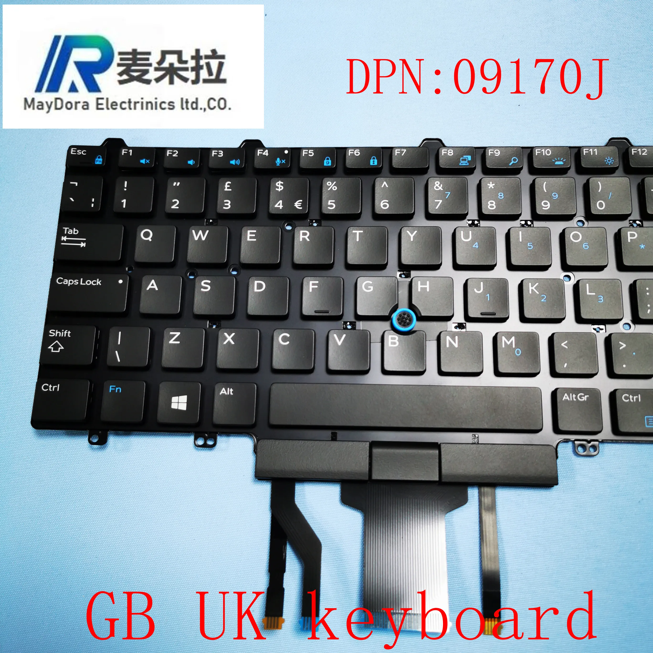 Клавиатура с подсветкой UK/GB для ноутбука DELL LATITUDE E5450 5470 5480 5490 E7450 7470 7480 7490 truckpoint 09170J