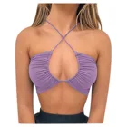 Кроп-топ Y2k женский однотонный без рукавов, пикантная майка на бретелях-спагетти, Клубная одежда, модный жилет без рукавов, чистый Топ с U-образным вырезом